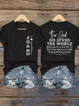 Women's God Loved The World Printed T-Shirt