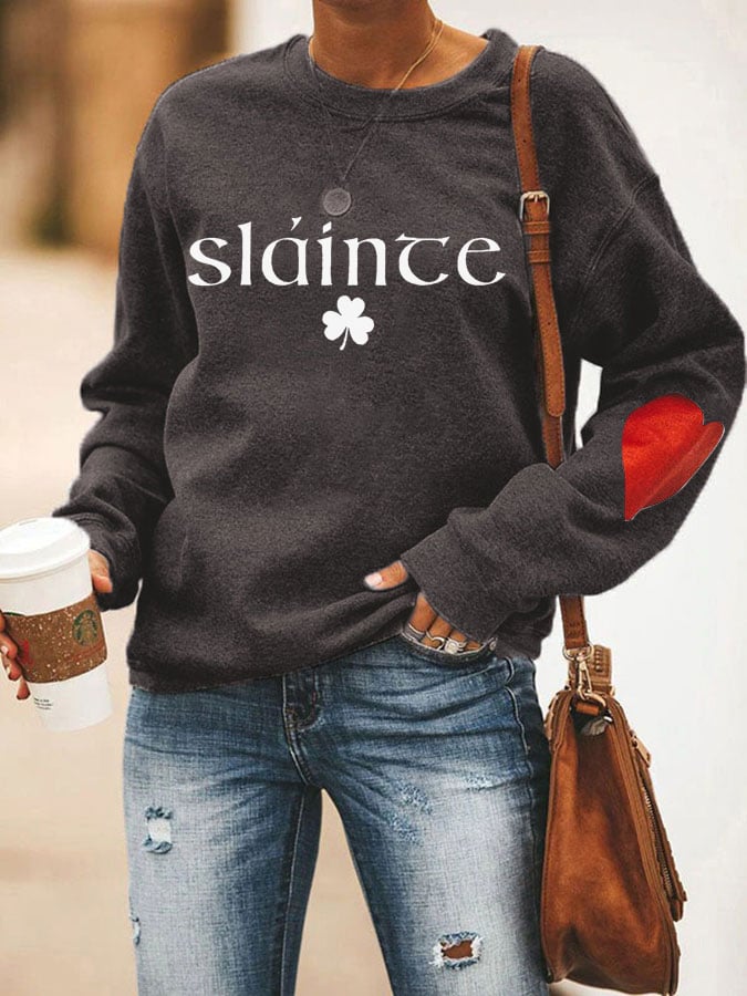 Women's Slainte St. Patrick's Day Print Sweatshirt
