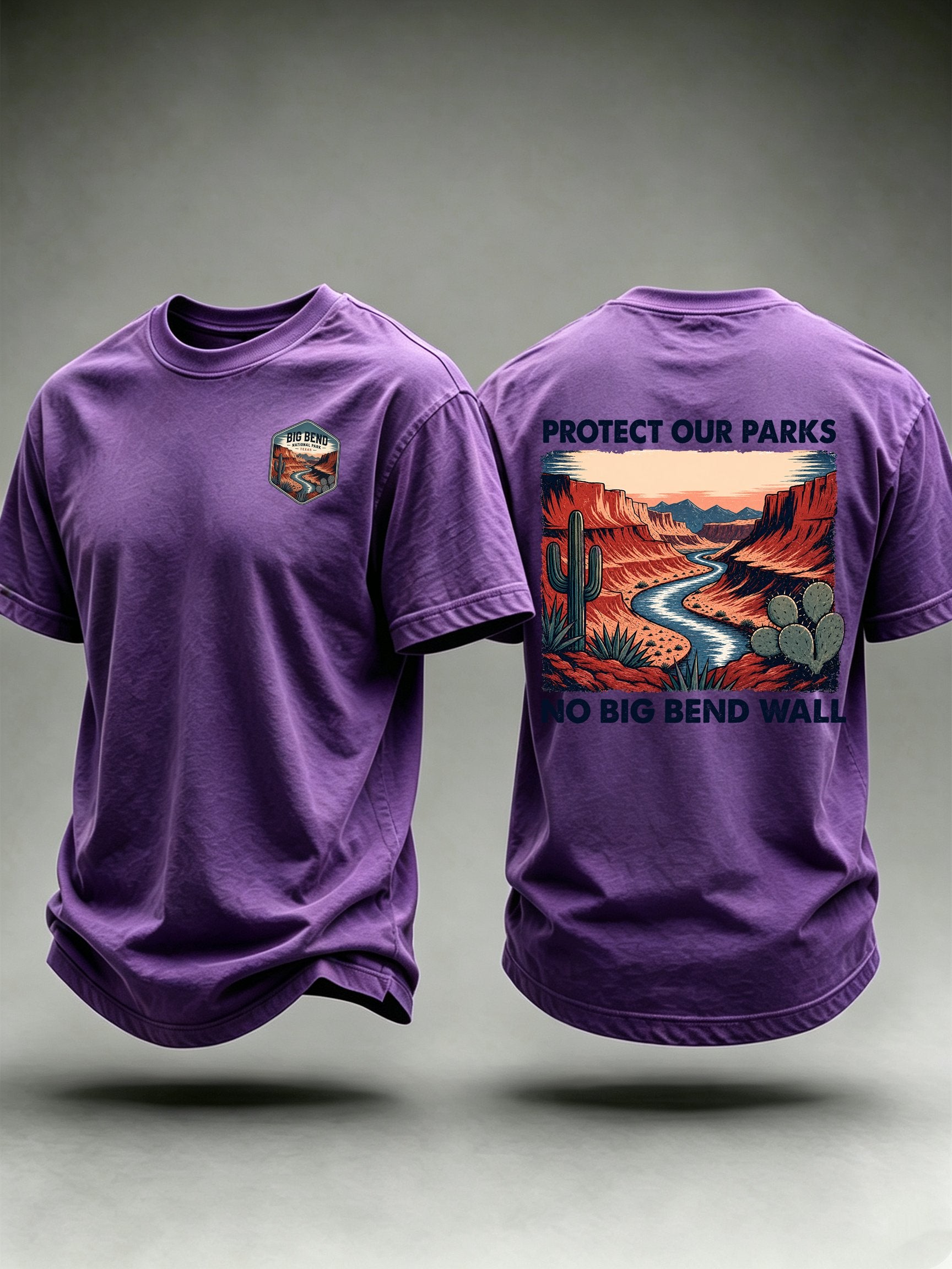 Men's Protect Our National Parks,No Big Bend Wall T-Shirt