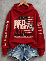 Women’S Red Friday Commemorative Graphic Casual Sweatshirt