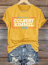 Women's  Modern Talk Show Colbert Kimme 2028Print T-Shirt