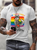 Men'S Gay-Themed Printed Short-Sleeved T-Shirt