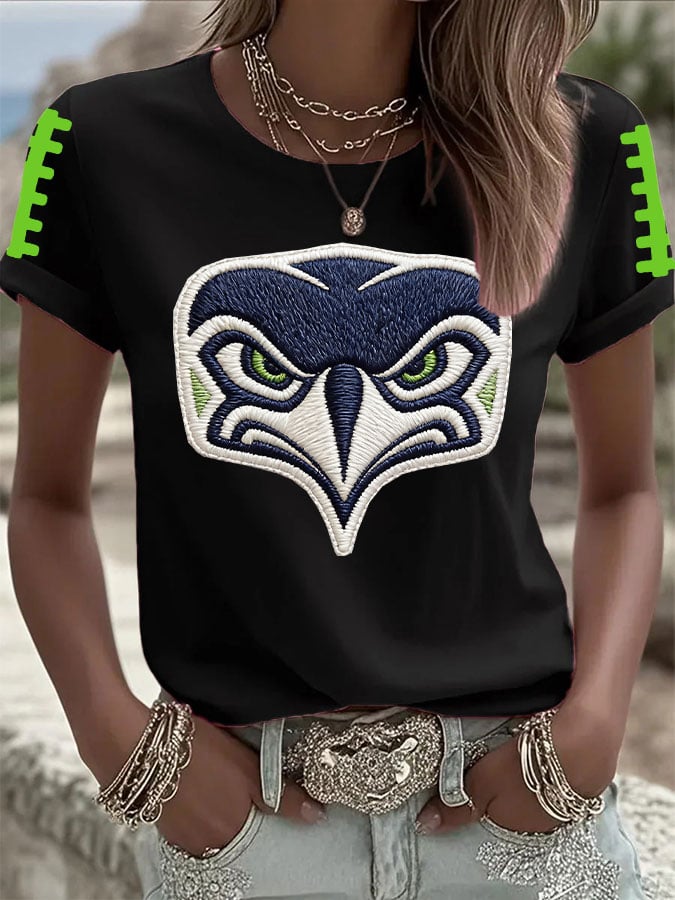 Women's Football Print Casual T-Shirt