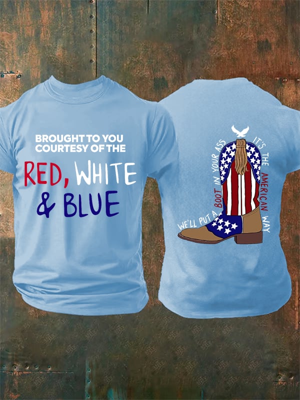Men's  RED, WHITE & BLUE  Print T-Shirt