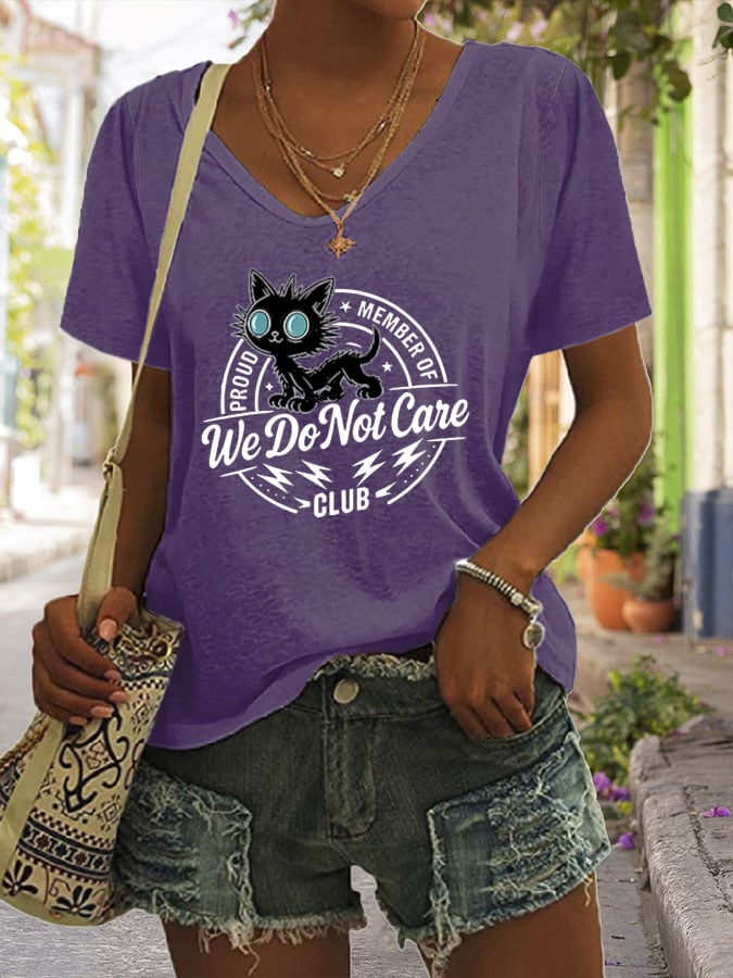 Women's  Retro Funny Proud Member Of WDNC Club We Do Not Care Menopause Perimenopause Print T-Shirt