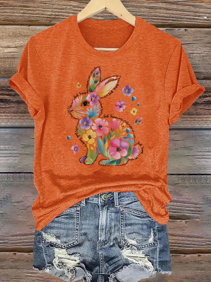 Women's  Spring Easter Bunny Subtle Hidden Message FDT T-shirt