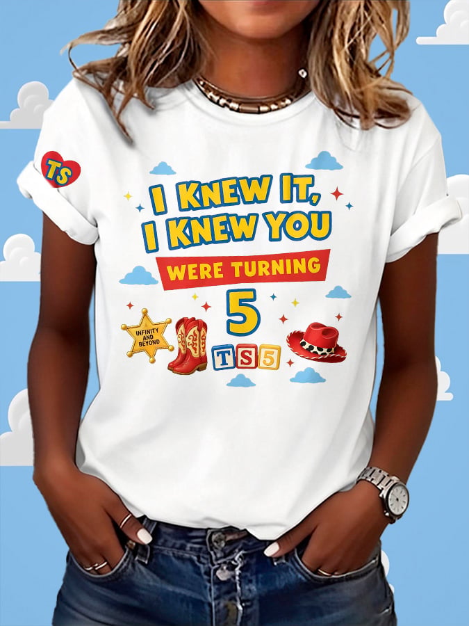 Retro I Knew It Print T-Shirt