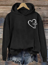 Women's  Love Cross Print Casual Sweatshirt