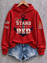 Women's Casual Red Friday Print Top