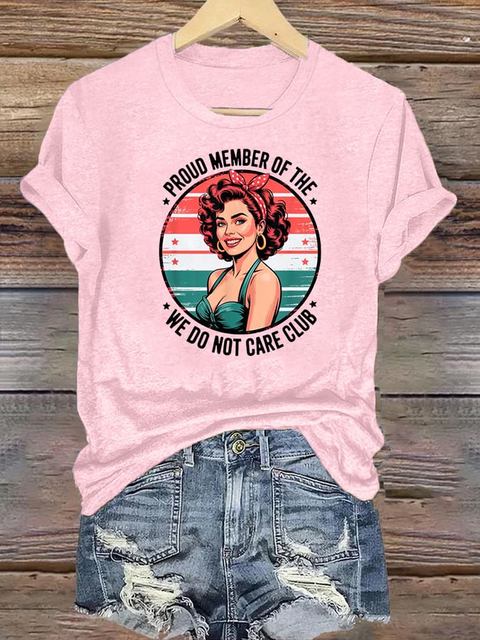 Women's  Retro Funny Proud Member Of Club Menopause Perimenopause Print T-Shirt