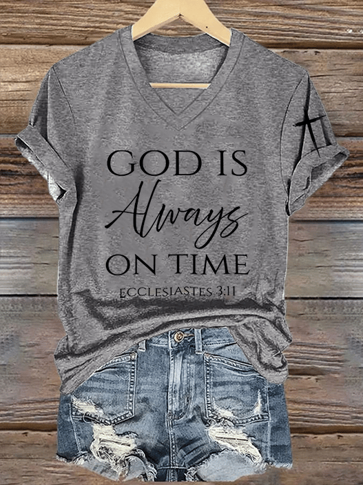 Women's God Is Always On Time T-Shirt