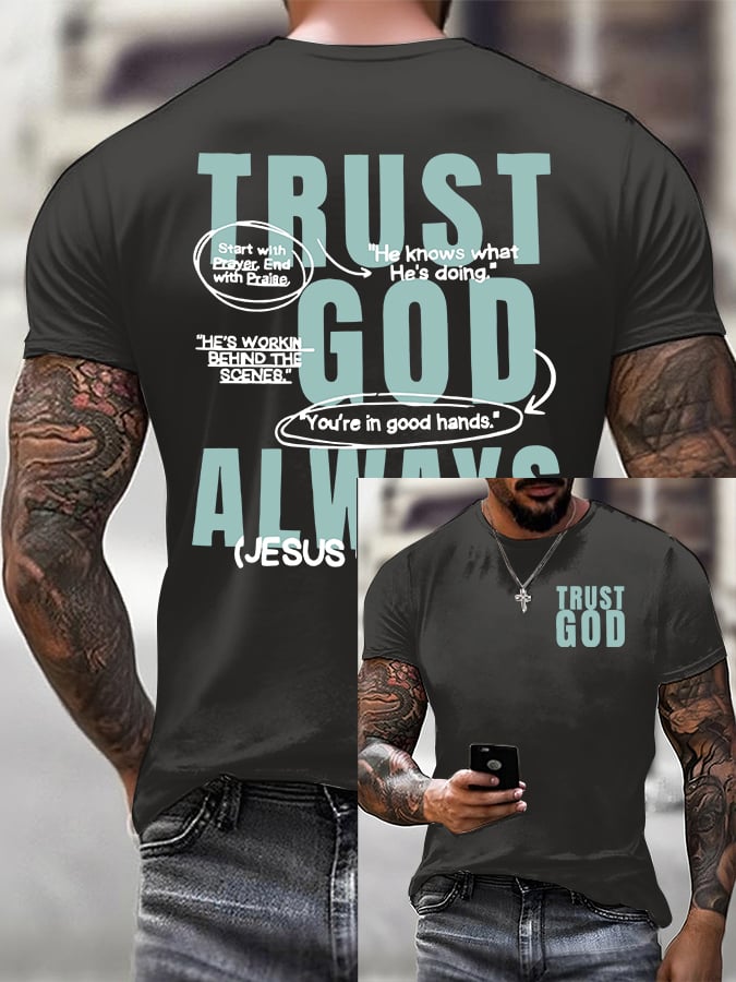 🔥Buy 3 Get 15% Off🔥Men'S Faith Trust God Always Print T-Shirt