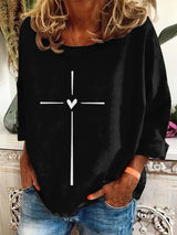 Women's Christian Cross Printed Sweatshirt