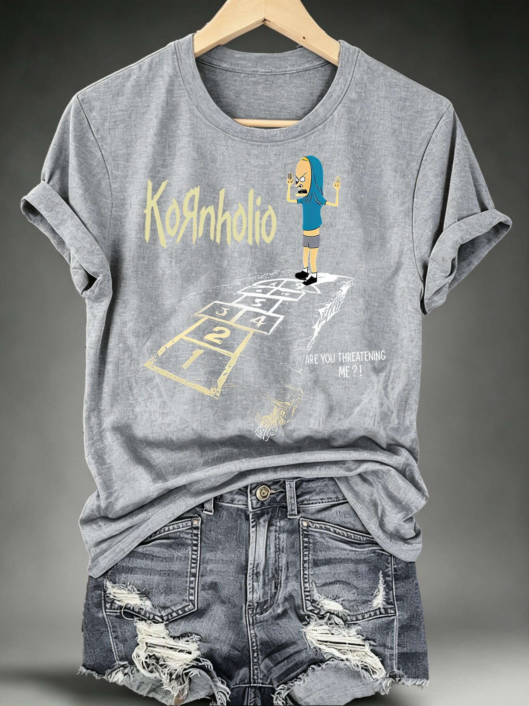 Women's  Vintage Kornholio Graphic Funny T-Shirt
