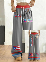 Women's Retro Puerto Rico Print Sweatpants