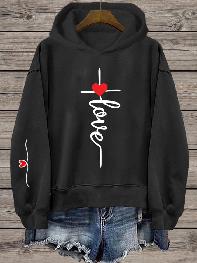 Women's Love Cross Printed Sweatshirt