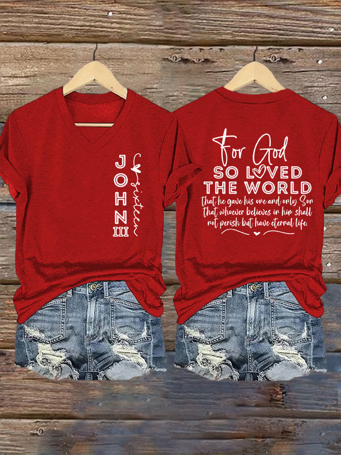 Women's God Loved The World Printed T-Shirt