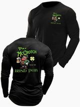 St.Patrick's Day Print Pattern Printed Long Sleeve Cotton T-Shirt