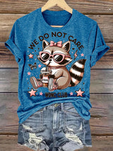 Women's  Cute little raccoon for Women's WDNC Menopause & Perimenopause Printed T-shirt