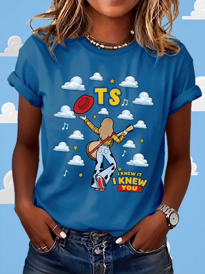 Retro I Knew It Print T-Shirt
