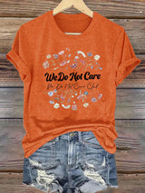 Women's Round-Neck Retro Funny Proud Member Of  Club We Do Not Care Menopause Perimenopause Print T-Shirt