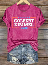 Women's  Modern Talk Show Colbert Kimme 2028Print T-Shirt