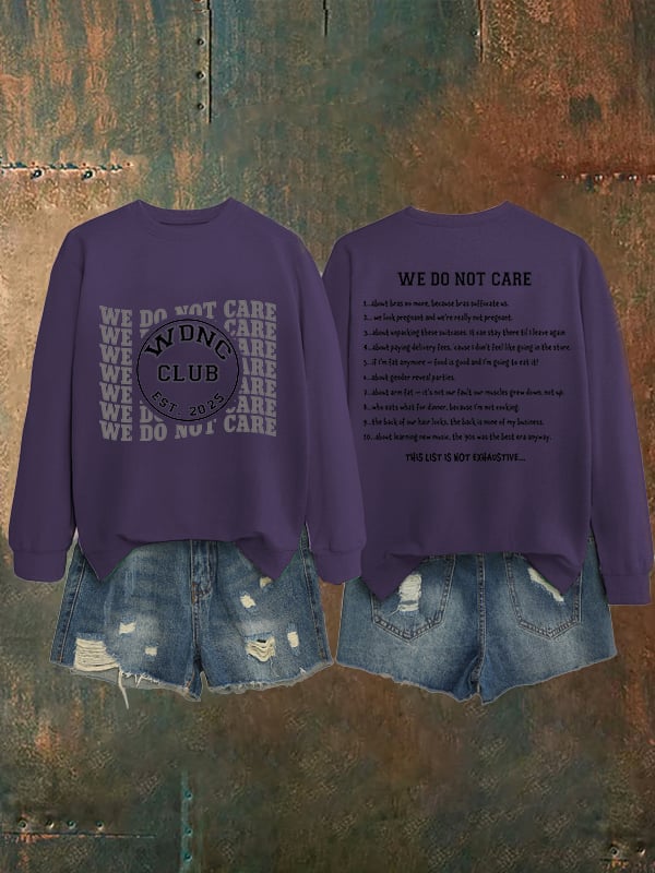 Women's  Retro Funny Proud Member Of Club We Do Not Care Menopause Perimenopause Print   Sweatshirt