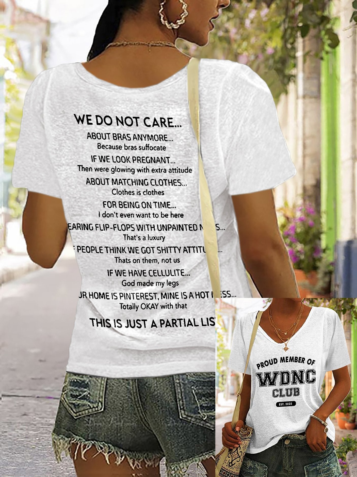 V-Neck Retro Funny Proud Member Of WDNC Club Est. 2025 Menopause Perimenopause Print T-Shirt