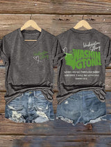 V-Neck Retro Washington Strong When You Go Through Deep Waters, I Will Be With You Isaiah 43:2 Print T-Shirt
