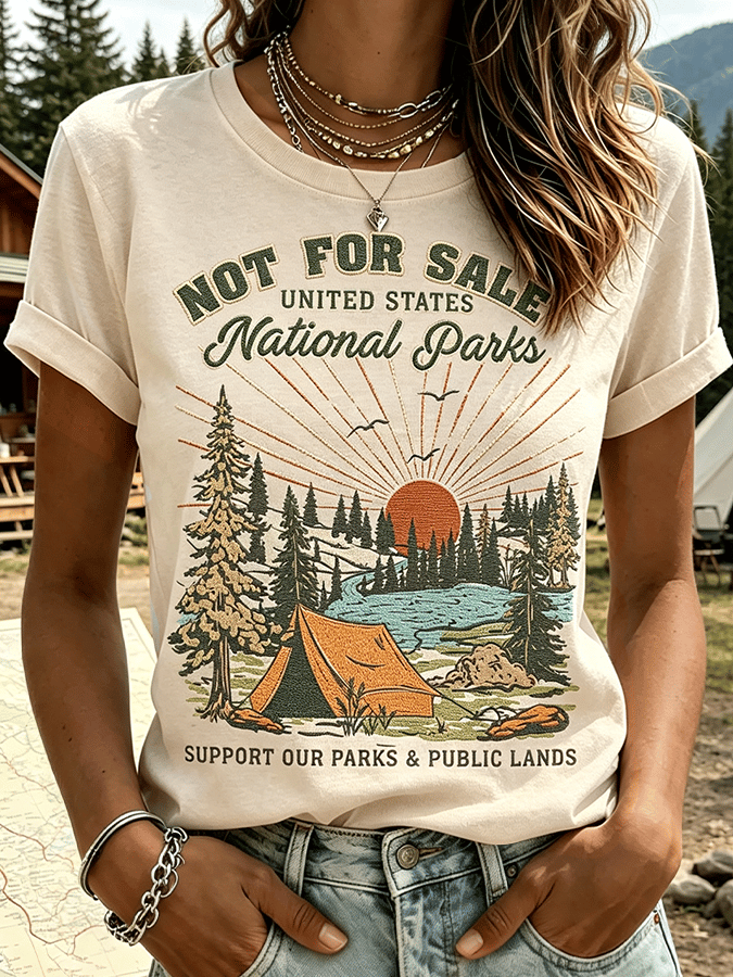 Women's "Support Our Parks & Public Lands" Comfortable short-sleeved T-shirt