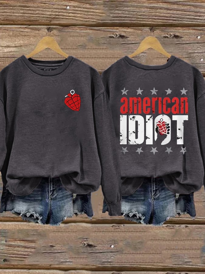 Women's Casual Printed Long-Sleeve Sweatshirt