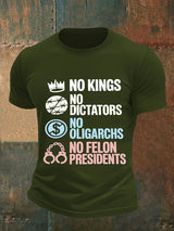 Men's  No Kings No Dictators Protest print  T-Shirt