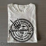 Gen X Raised On Hose Water And Neglect 1965-1980 Pattern Round-Neck T-Shirt