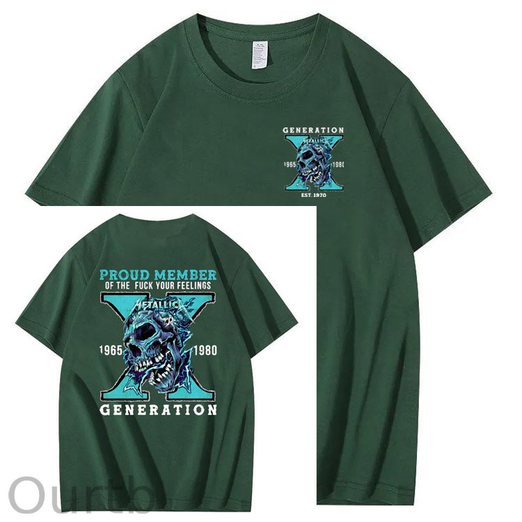 Gen X Skull Pattern 100%Cotton T-Shirt