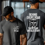 Generation EST 1965 Behind Every Scar There S An Untold Story Funny Adult Art Pattern Print T-Shirt