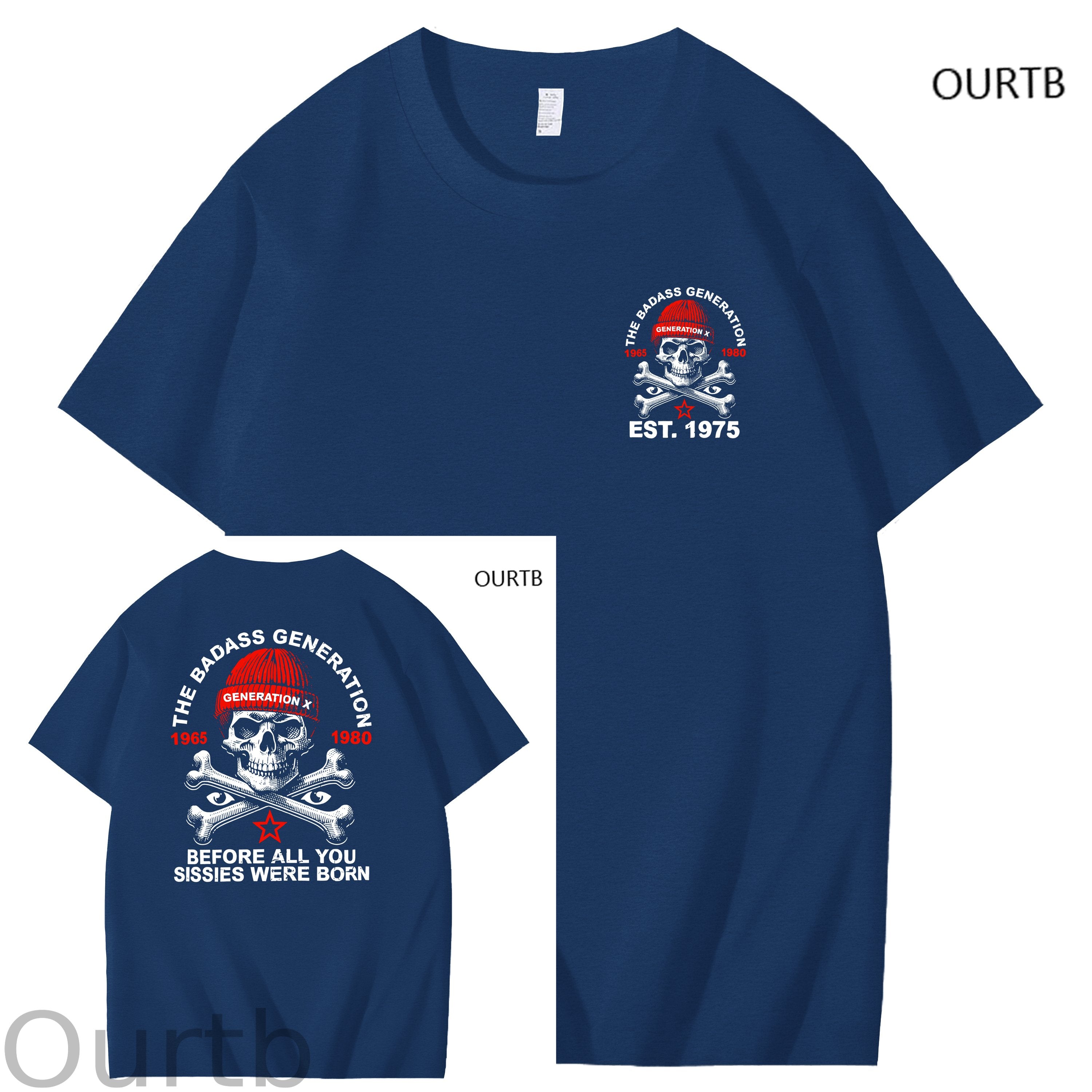 The Badass Generation 1965 1980 Generation X Before All You Sissies Were Born Funny Art Pattern Print T-Shirt