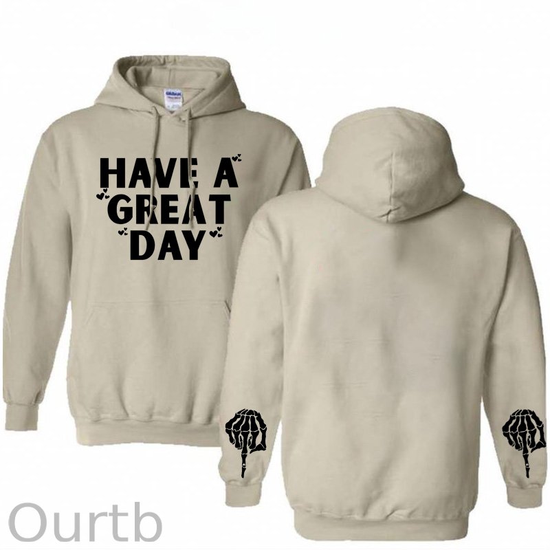 Have A Great Day Pattern 100% 300g Cotton Classic Hoodie