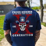 PROUD MEMBER GENERATION Skull Print Men's T-shirt