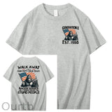Walk Away I Am A Grumpy Old Man America BigFoot Gen X 100% Cotton T-Shirt
