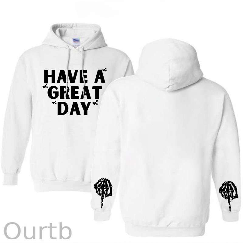 Have A Great Day Pattern 100% 300g Cotton Classic Hoodie