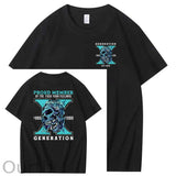Gen X Skull Pattern 100%Cotton T-Shirt