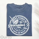 Gen X Raised On Hose Water And Neglect 1965-1980 Pattern Round-Neck T-Shirt
