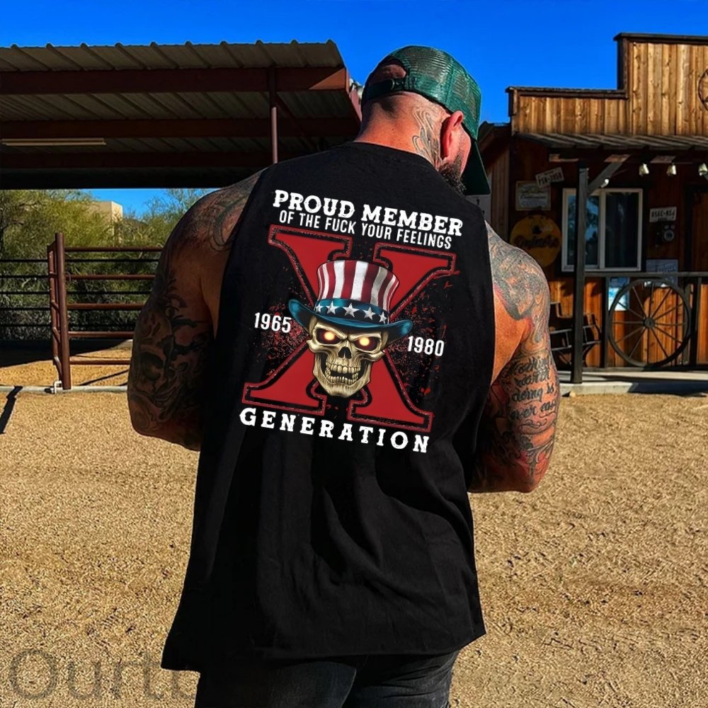GenX Skull Cotton Tank Top Custom EST for 1965-1980 Generation