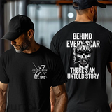 Generation EST 1965 Behind Every Scar There S An Untold Story Funny Adult Art Pattern Print T-Shirt