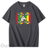 This Is How Long my Tolerance For People Lasts Pattern Print Crew Neck T-Shirt