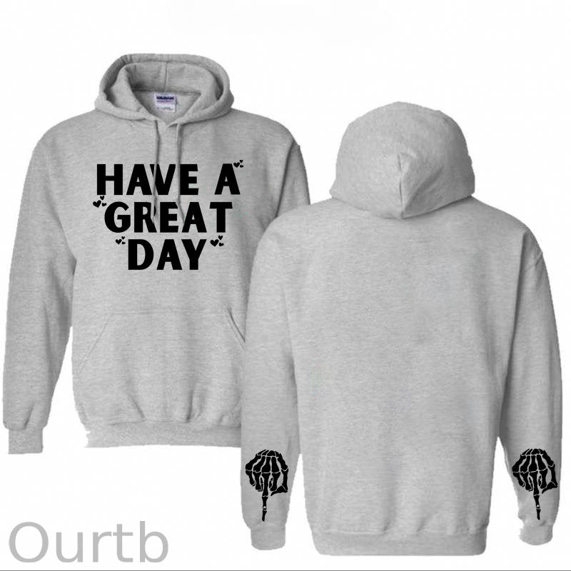 Have A Great Day Pattern 100% 300g Cotton Classic Hoodie