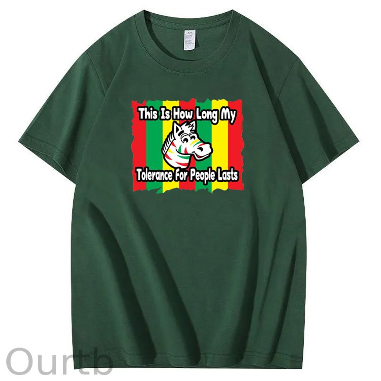 This Is How Long my Tolerance For People Lasts Pattern Print Crew Neck T-Shirt