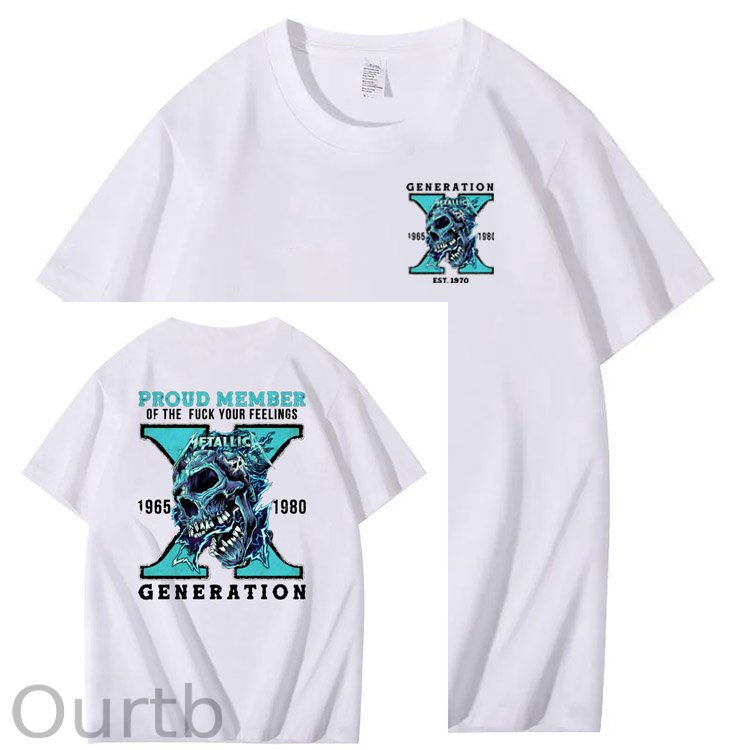 Gen X Skull Pattern 100%Cotton T-Shirt