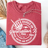 Gen X Raised On Hose Water And Neglect 1965-1980 Pattern Round-Neck T-Shirt