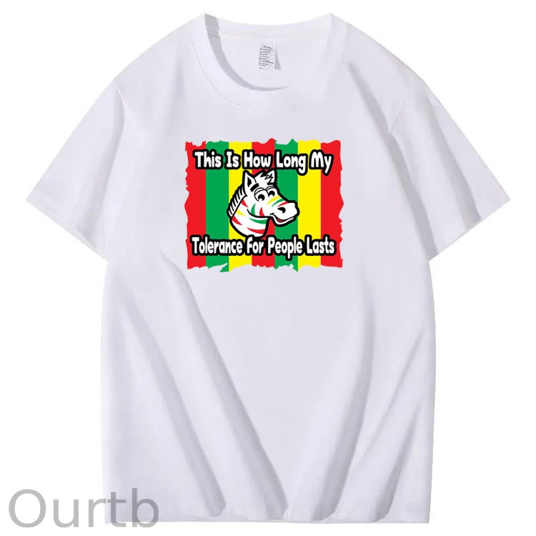 This Is How Long my Tolerance For People Lasts Pattern Print Crew Neck T-Shirt